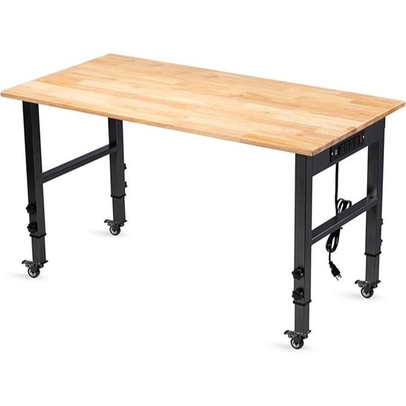Adjustable Workbench with Wheels and 2000Lbs Capacity