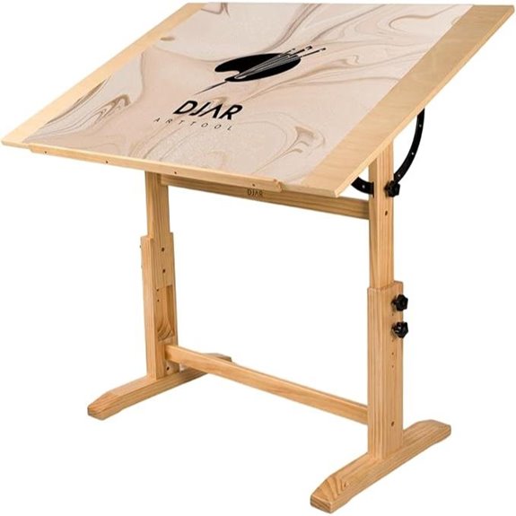 DJAR Adjustable Wooden Drawing Table for Artists