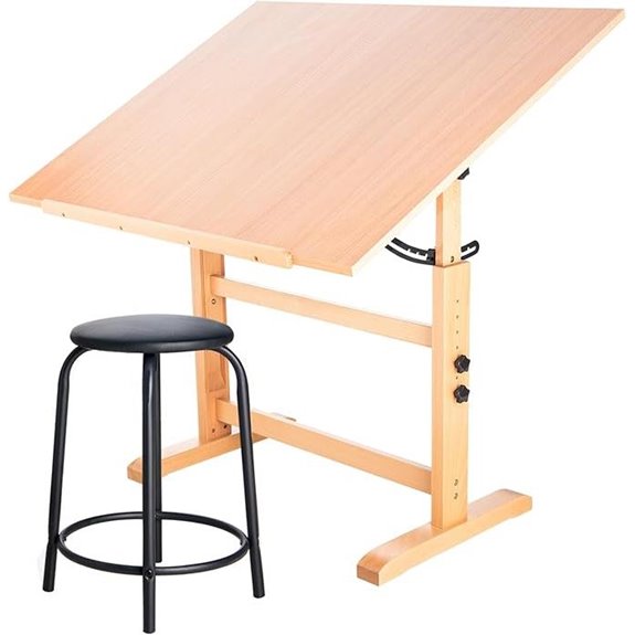 Falling in Art Adjustable Wooden Drafting Table Set