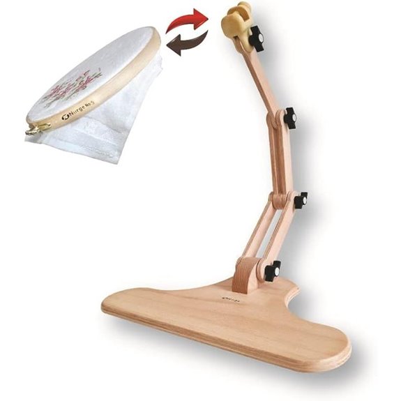 Nurge Adjustable Embroidery Hoop Stand in Natural Wood
