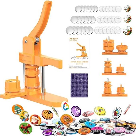 Alldeer Button Maker Kit with 300 Plastic Backs