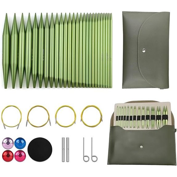 Hzkokon Interchangeable Aluminum Knitting Needles Set