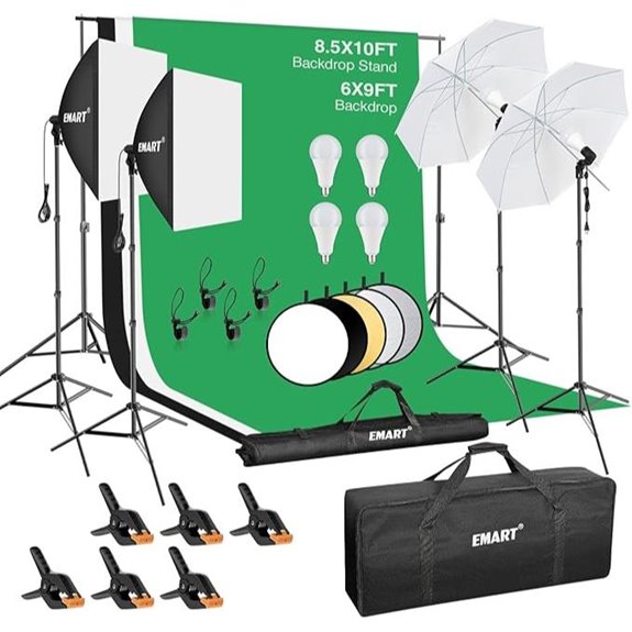 EMART Studio Backdrop Support & Lighting Kit