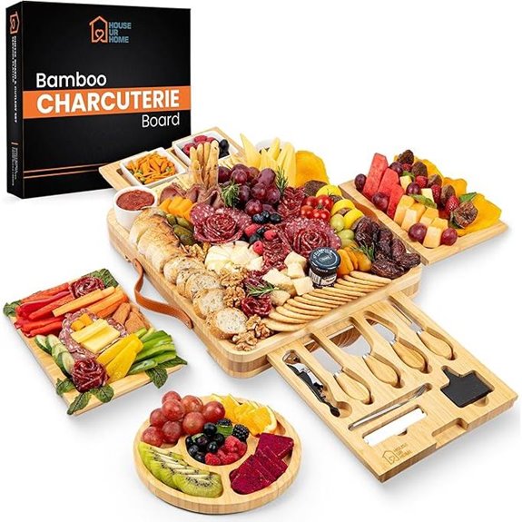 Large Bamboo Charcuterie Board Gift Set