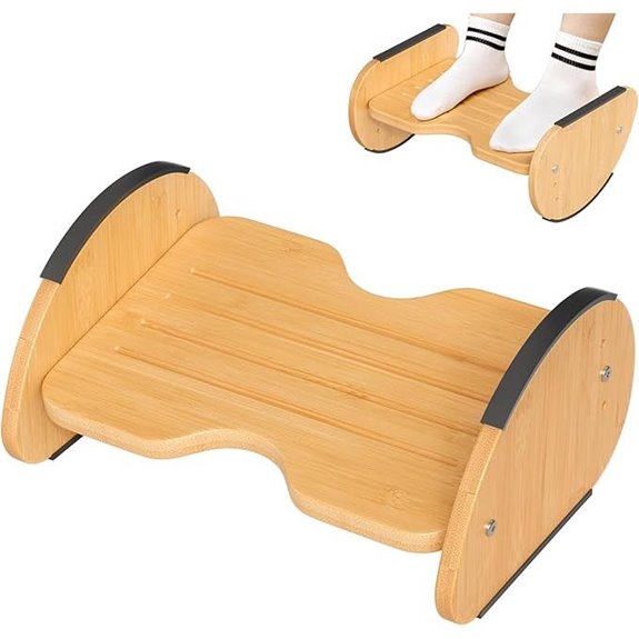 Amazer Bamboo Reversible Foot Rest for Under Desk