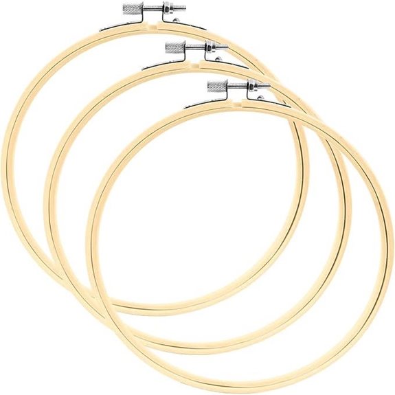 Embroidery Hoops 3 Pack Set in Bamboo Wood