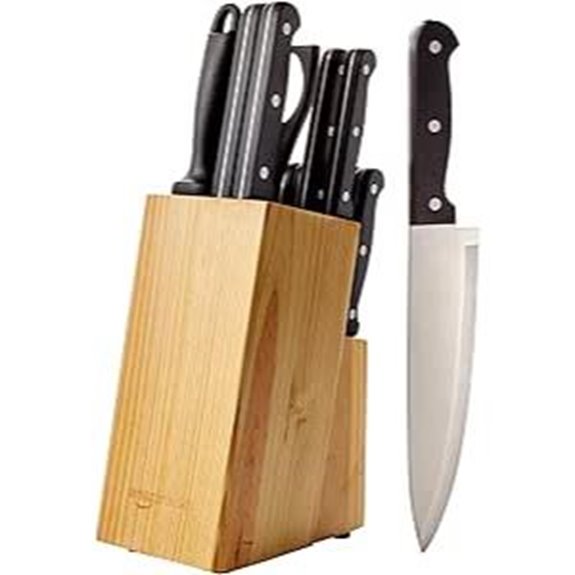 Amazon Basics 14-Piece Knife Set with Sharpener