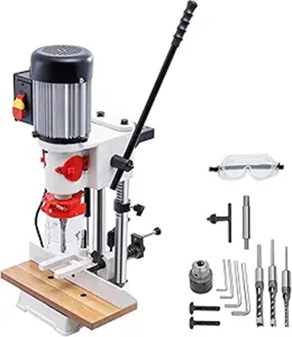 Benchtop Mortiser with Chisels and Drill Press