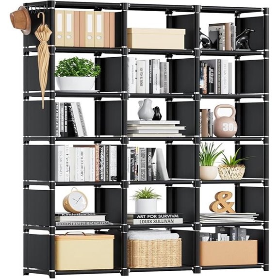 Mavivegue 18-Cube Bookcase Storage Organizer Black