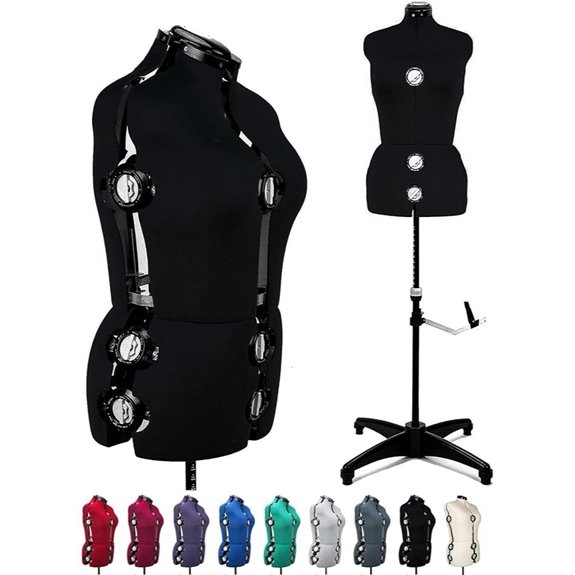 BHD Beauty Black 13-Dial Adjustable Mannequin Dress Form