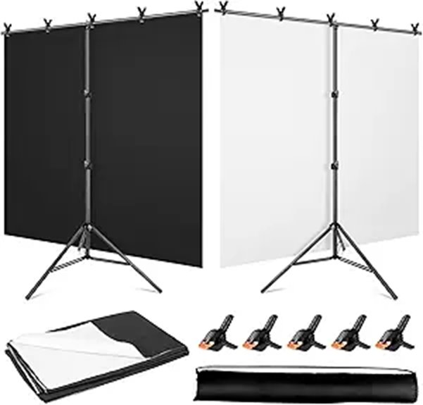 Black & White Reversible Backdrop with Stand Kit