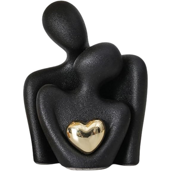 Ceramic Couple Figurines for Home Decor (Black)