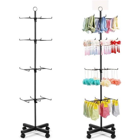 Rotating 4-Tier Retail Display Stand Black