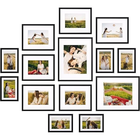 Giftgarden 14 Pack Black Photo Frames with Mat