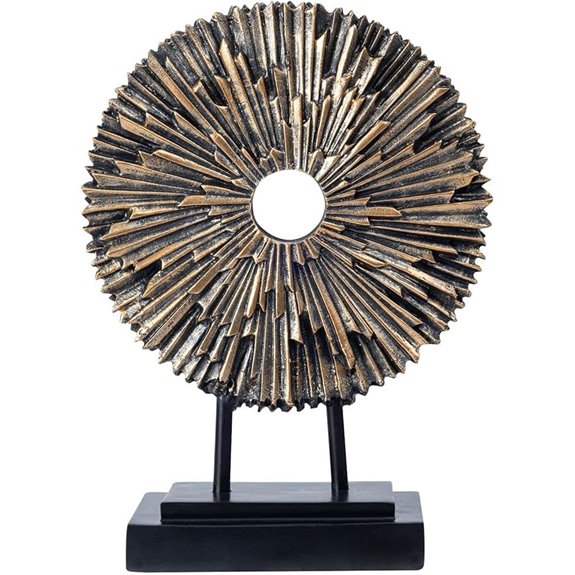 Minimalist Black Round Statue for Home Decor