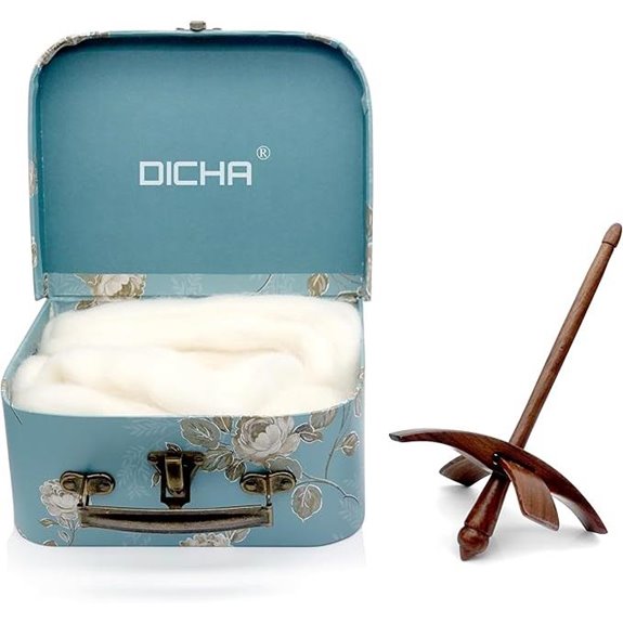 DICHA Black Walnut Turkish Spindle Kit with Wool