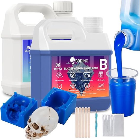 BBDINO Silicone Mold Making Kit 30A Sapphire Blue