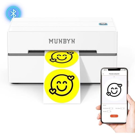 MUNBYN Bluetooth Thermal Label Printer for Shipping