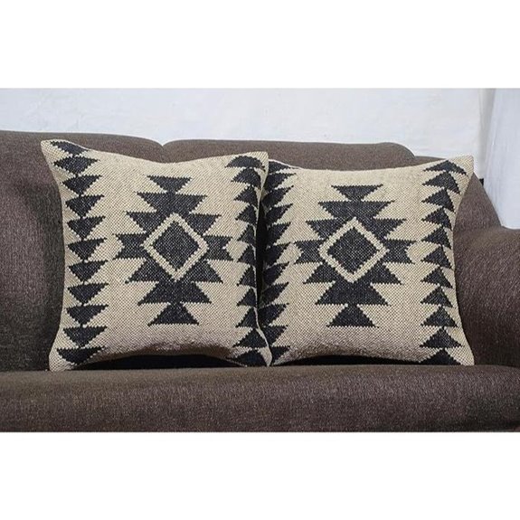 Bohemian Jute & Wool Kilim Pillow Covers (Set of 2)