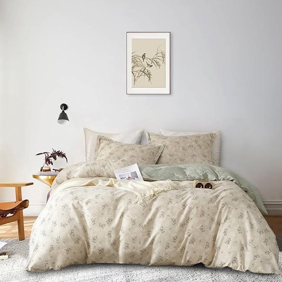 AMWAN Boho Floral King Duvet Cover Set