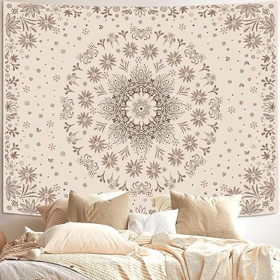 Fowocu Boho Floral Mandala Tapestry for Bedroom