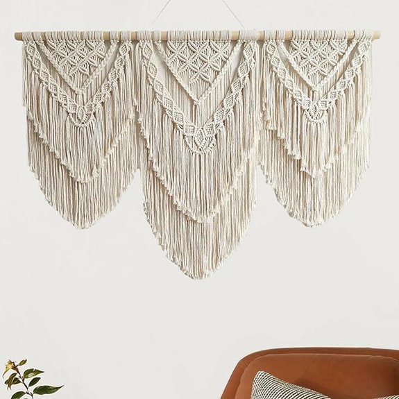 Boho Macrame Wall Hanging Tapestry (43x32)