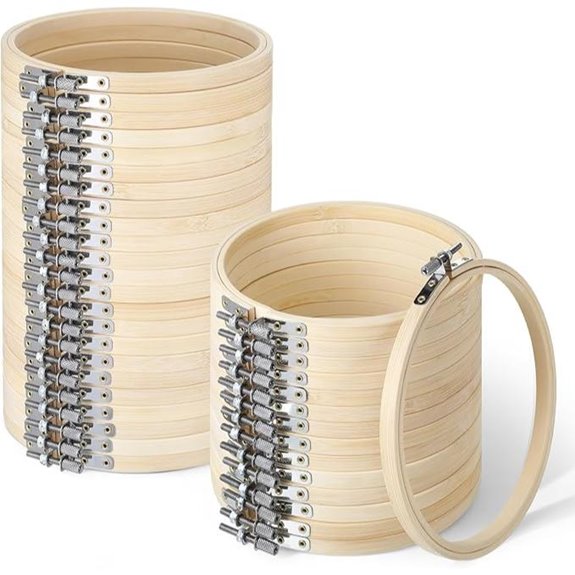 40 Pcs 6-Inch Embroidery Hoops Bulk Bamboo Frames