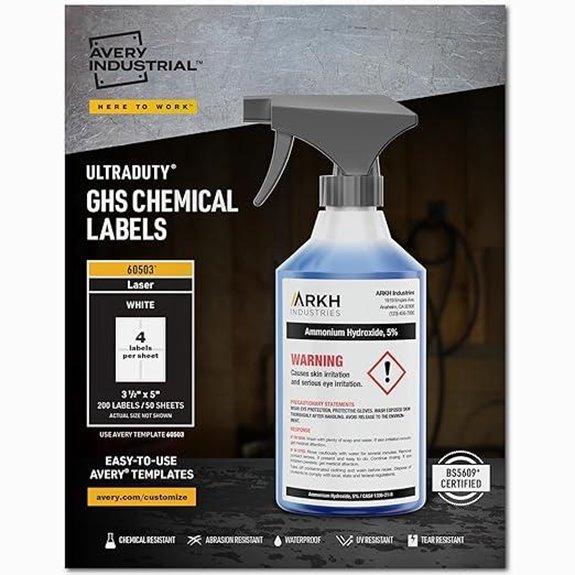 Avery UltraDuty GHS Chemical Labels (200 Pack)
