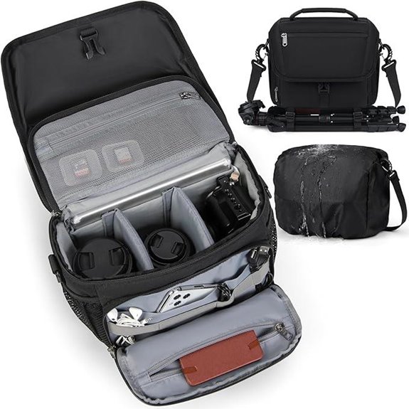 RAINSMORE Camera Bag with Tripod Holder for Photographers