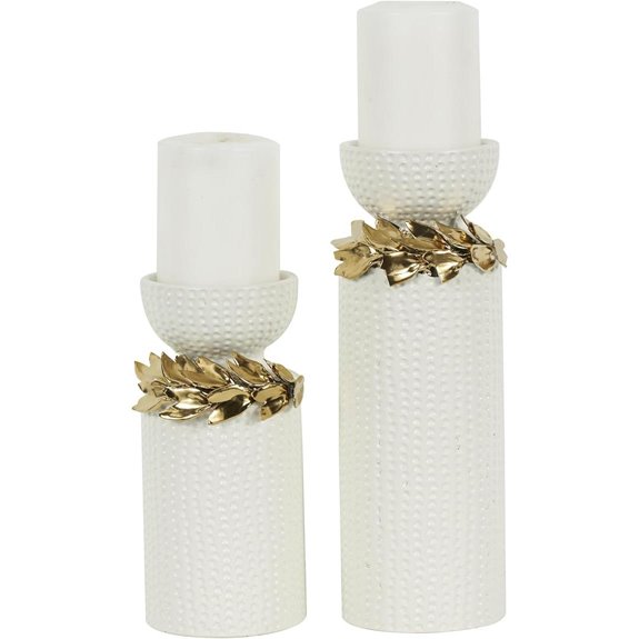 Deco 79 Ceramic Candle Holders Set of 2