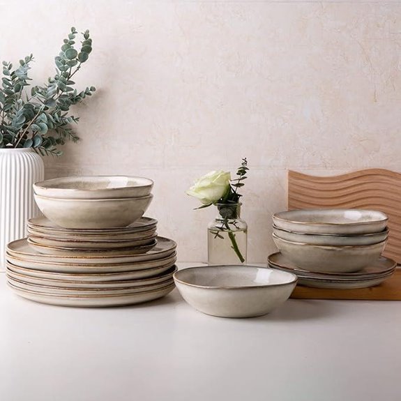 AmorArc Reactive Glaze Ceramic Dinnerware Set for 6