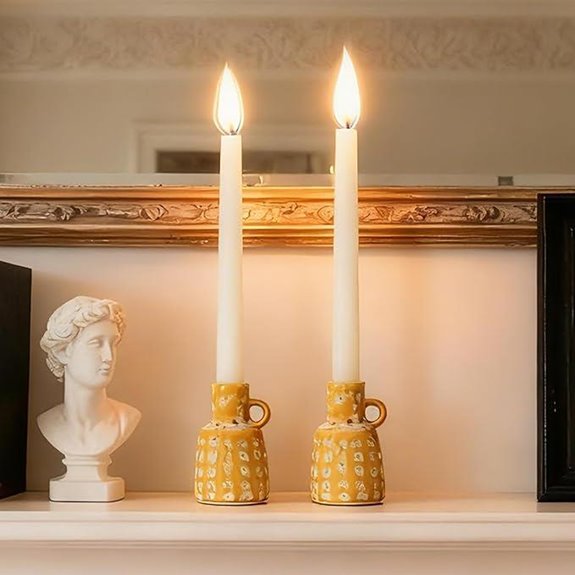 Ceramic Taper Candle Holders (Set of 2)