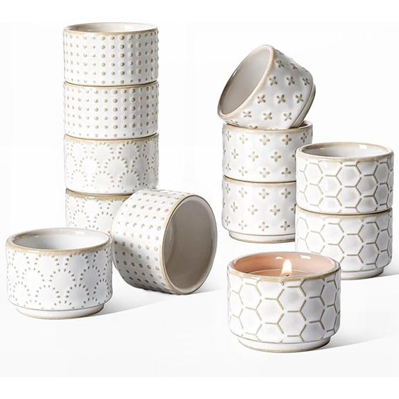 LE TAUCI Ceramic Tealight Candle Holders Set of 12