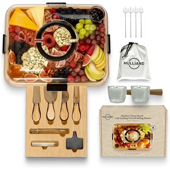 Charcuterie Board Set with Knives and Glass Bowls