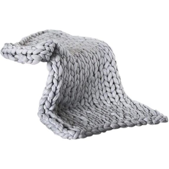 Pssopp Chunky Wool Knit Blanket for Home Use
