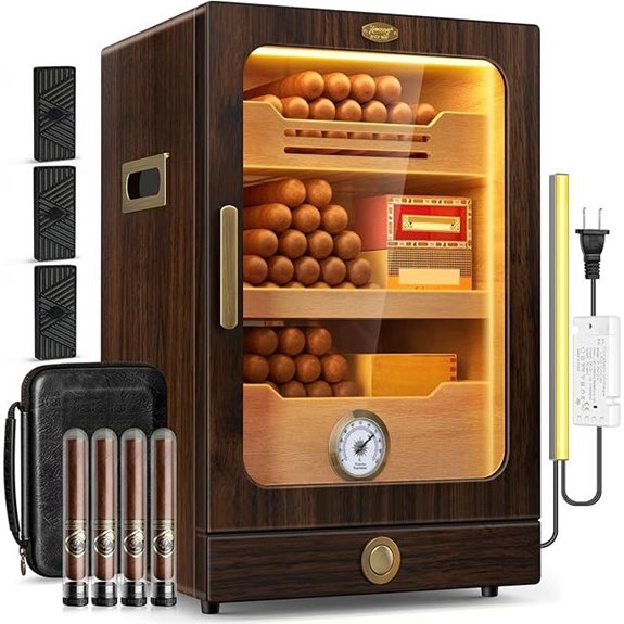 Cigar Humidor with Shelves Hygrometer Accessories