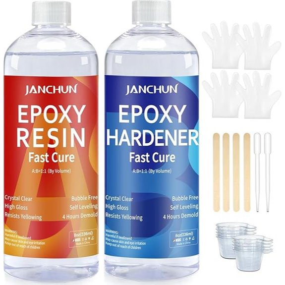 JANCHUN 16oz Clear Epoxy Resin Kit for Crafts