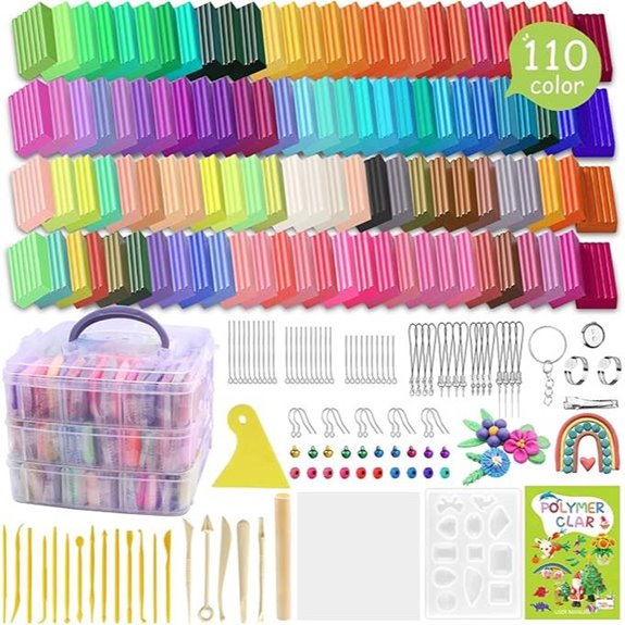 Polymer Clay Set 110 Colors with Sculpting Tools