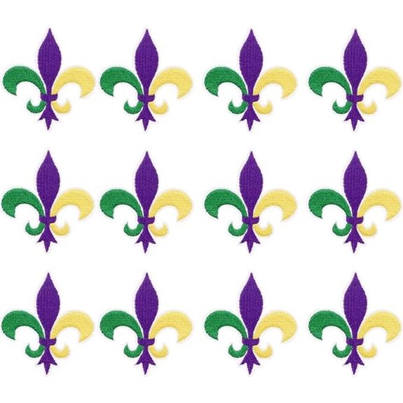Colorful Fleur De Lis Embroidered Iron-On Patches (12PCS)