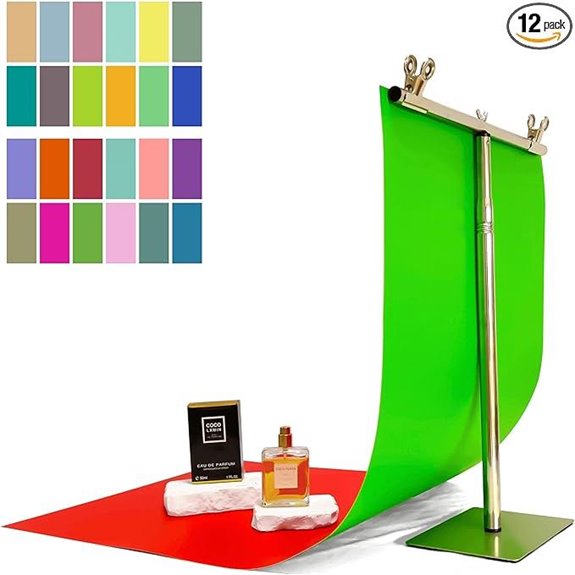 24 Colors Photography Backdrop Paper Set with Stand