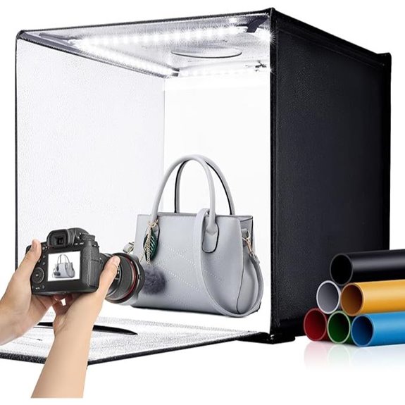 24x24 Foldable Photo Light Box with LED Backdrops
