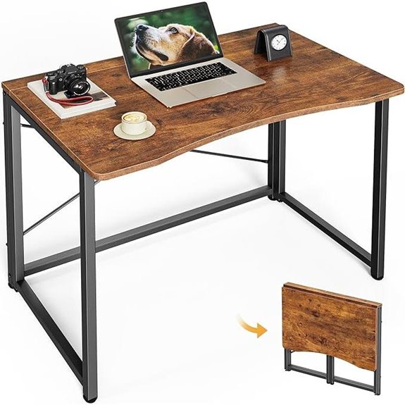 compact rustic foldable desk