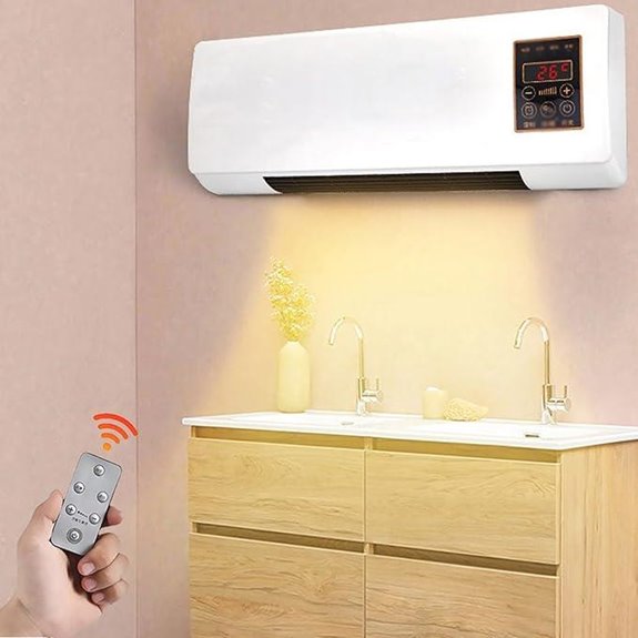 Mini Wall-Mounted 2-in-1 AC/Heater Fan with Remote