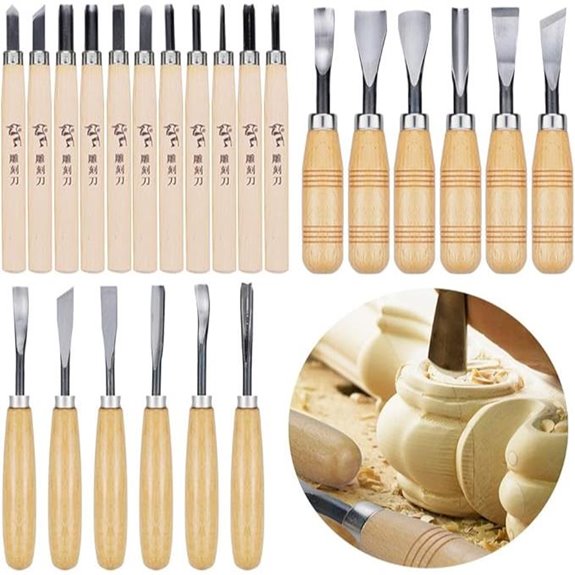 WAYCOM 24-Piece Wood Carving Knife and Chisel Set