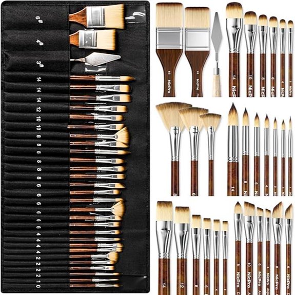 Nicpro 30-Piece Artist Paintbrush Set with Accessories