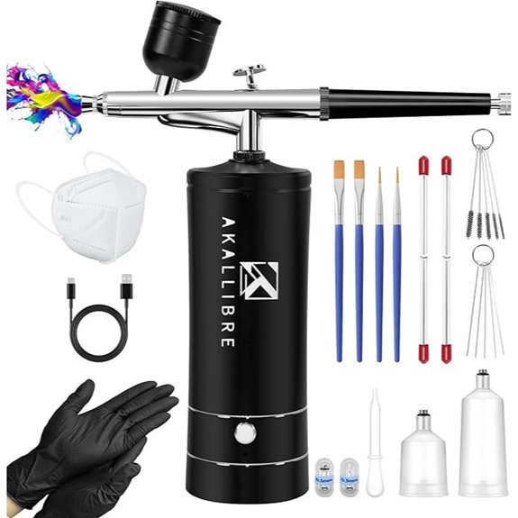 AKALLIBRE Airbrush Kit with Compressor and Nozzles