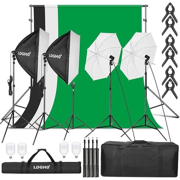 Photography Lighting Kit with Backdrops and Softbox