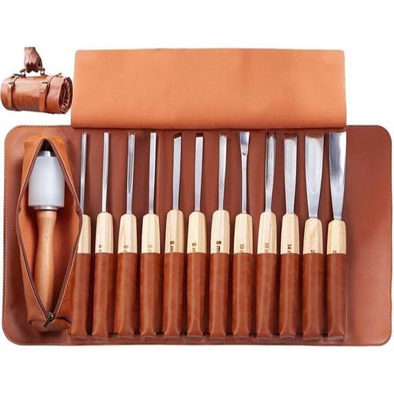 Wood Carving Kit with 12 Chisels and Accessories