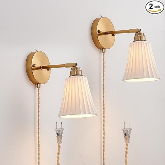 contemporary gold ceramic sconces