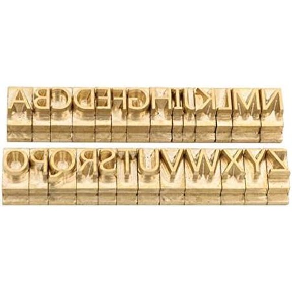 ZONEPACK Copper Brass Alphabet Number Stamp Set (26 pcs)